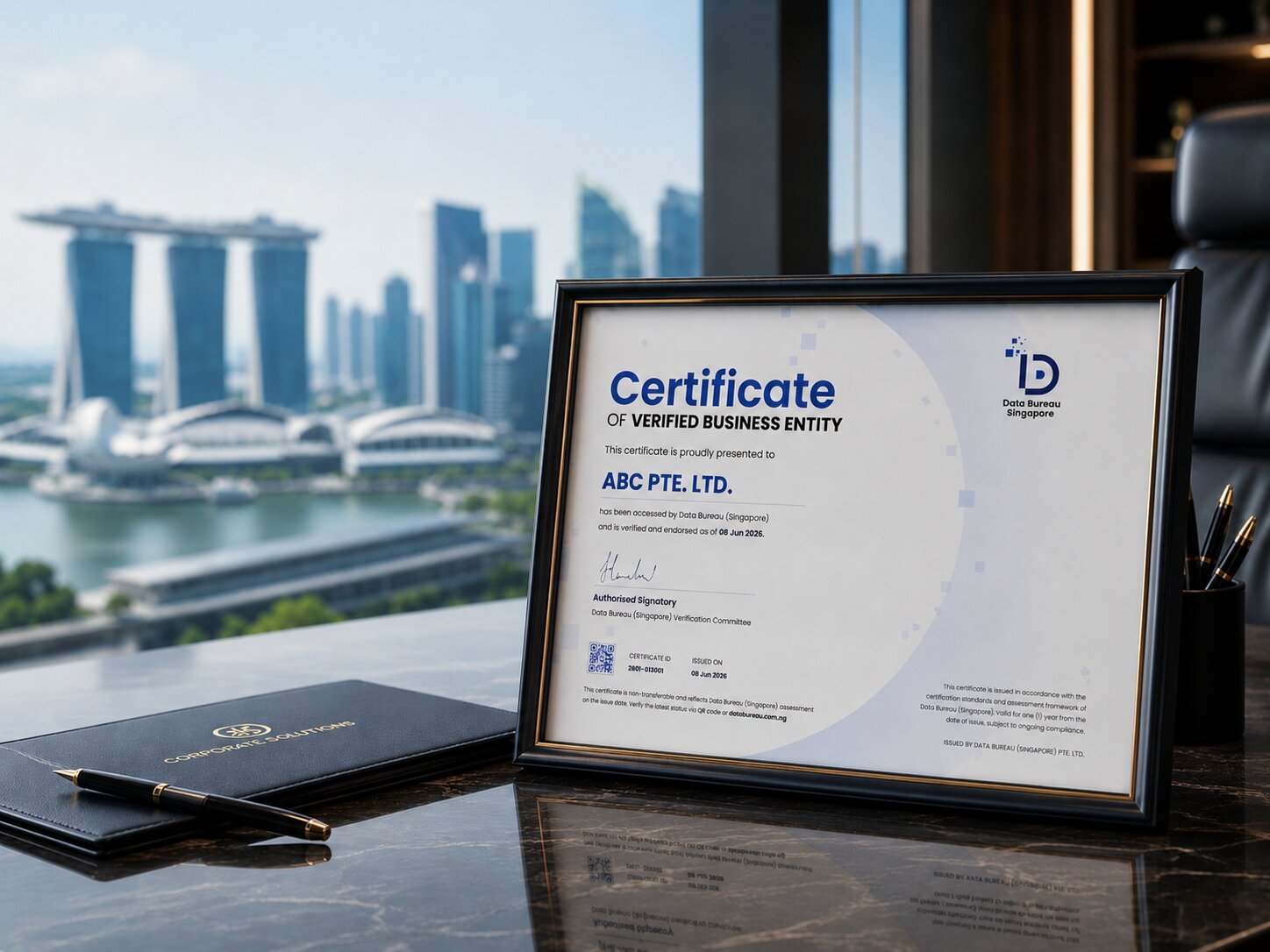 Independent business certification issued by Data Bureau Singapore